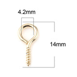 Large Screw Eyes Bails Top Drilled Findings for Jewelry, 200 PCs/Set