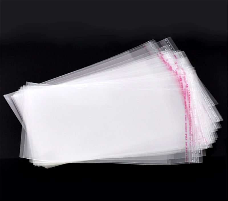 200 Clear Self Adhesive Seal Plastic Bags 16x10cm for Beads Jewelry Packing