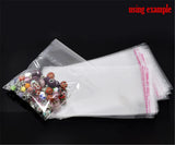 200 Clear Self Adhesive Seal Plastic Bags 16x10cm for Beads Jewelry Packing