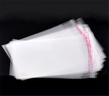 200 Clear Self Adhesive Seal Plastic Bags 16x10cm for Beads Jewelry Packing
