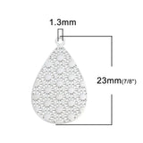20pcs Silver Copper Filigree Drop Dot Charms 23mm