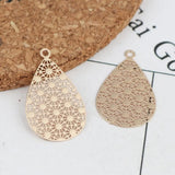 20pcs Silver Copper Filigree Drop Dot Charms 23mm
