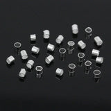 2mm Iron Alloy Crimp Beads Round Silver DIY Making Bracelets Charms Jewelry
