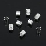 2mm Iron Alloy Crimp Beads Round Silver DIY Making Bracelets Charms Jewelry