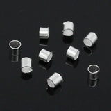 2mm Iron Alloy Crimp Beads Round Silver DIY Making Bracelets Charms Jewelry