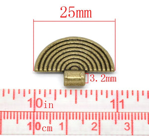 30 PCs Antique Bronze Glue on Bail Charm Pendants DIY Jewelry Making