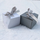 Gray Ribbon Bowknot Jewelry Boxes for Gift 5*5*4cm
