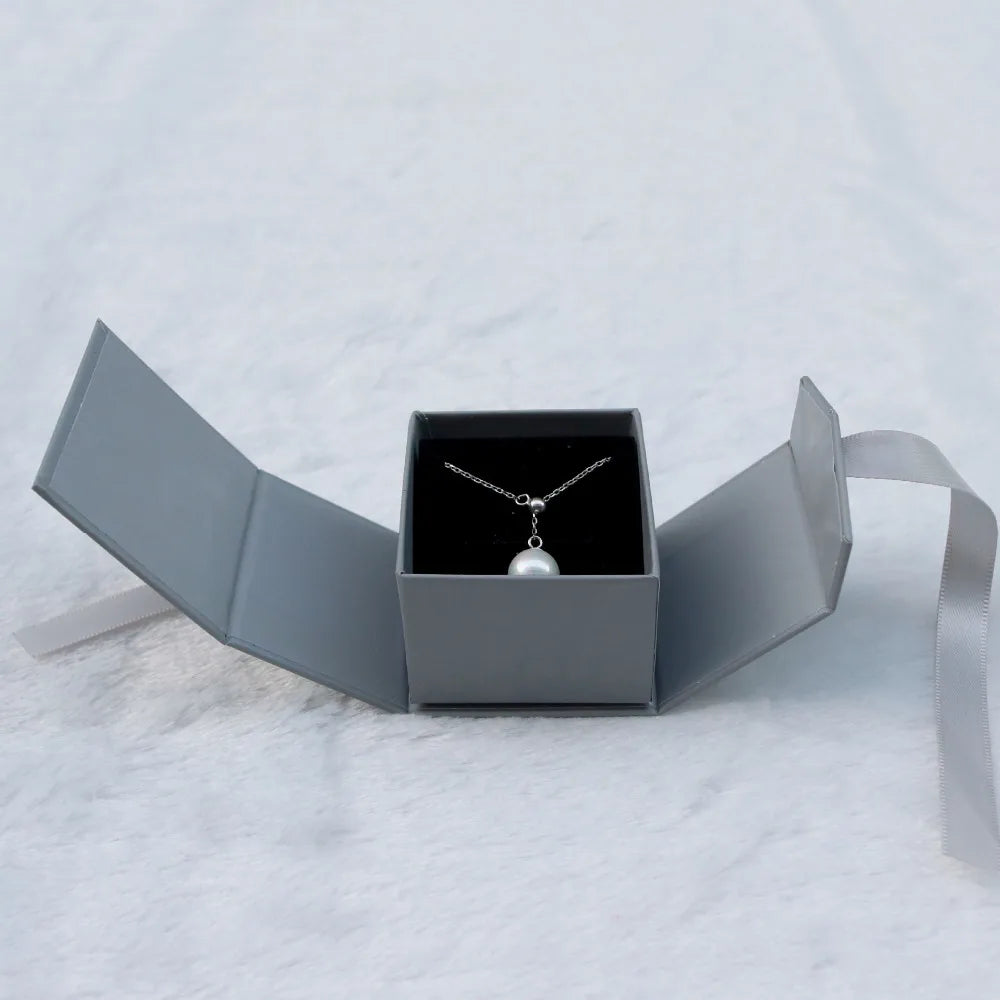 Gray Ribbon Bowknot Jewelry Boxes for Gift 5*5*4cm