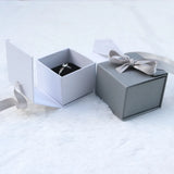 Gray Ribbon Bowknot Jewelry Boxes for Gift 5*5*4cm