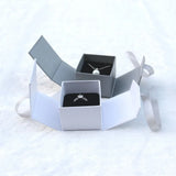 Gray Ribbon Bowknot Jewelry Boxes for Gift 5*5*4cm