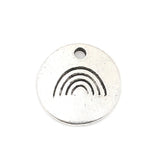 50 Zinc Alloy Round Antique Silver Pendants 12mm Dia