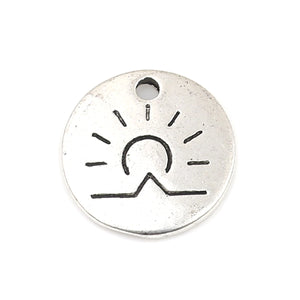 50 Zinc Alloy Round Antique Silver Pendants 12mm Dia