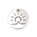 50 Zinc Alloy Round Antique Silver Pendants 12mm Dia