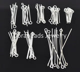 800 Pcs Silver Eye Pins Findings 0.7mm(21 gauge)