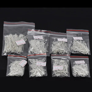 800 Pcs Silver Eye Pins Findings 0.7mm(21 gauge)