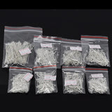 800 Pcs Silver Eye Pins Findings 0.7mm(21 gauge)