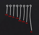 800 Pcs Silver Eye Pins Findings 0.7mm(21 gauge)