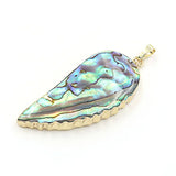 Abalone Shell Half Moon Pendant Necklace Multicolor 5.4cm x 2.4cm
