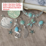 Alloy Pendants For Necklace Dragonfly Cactus Sea Turtle DIY Jewelry