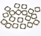 Antique Bronze Square Bead Frames 15x14mm