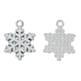Christmas Snowflake Silver Enamel Pendants 26mm x 20mm