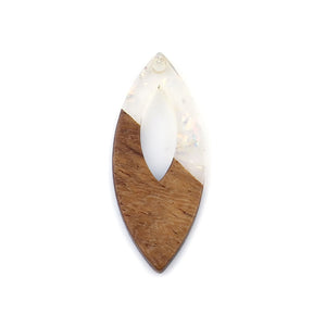 Resin & Wood Effect Pendant Charms for DIY Jewelry Making, 3PCs