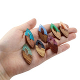 Resin & Wood Effect Pendant Charms for DIY Jewelry Making, 3PCs