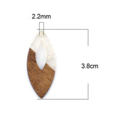 Resin & Wood Effect Pendant Charms for DIY Jewelry Making, 3PCs