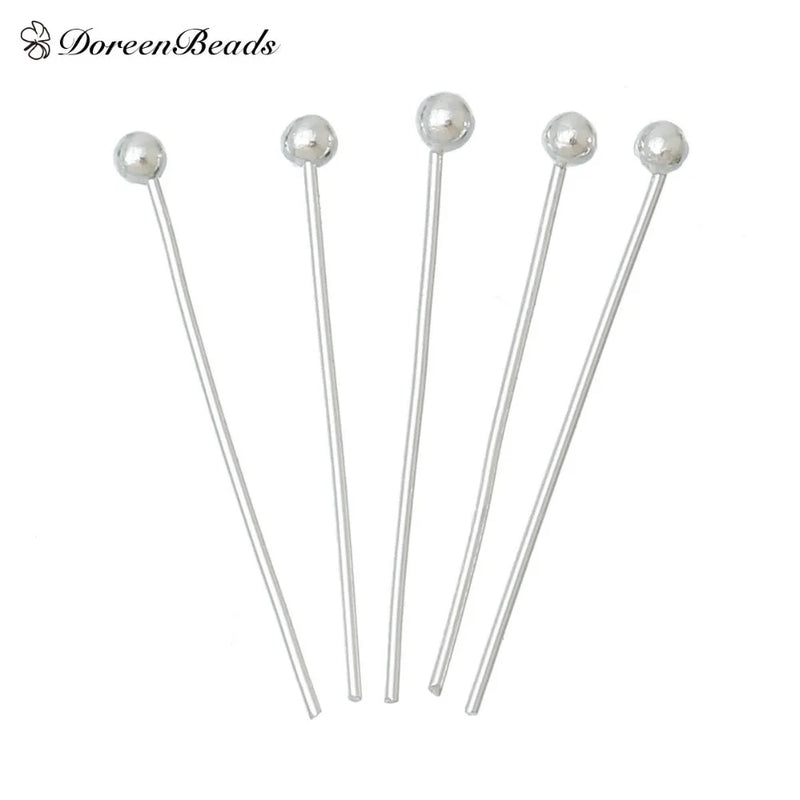 Copper Ball Head Pins Silver 20mm 0.5mm 24G 1000PCs