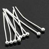 Copper Ball Head Pins Silver 20mm 0.5mm 24G 1000PCs
