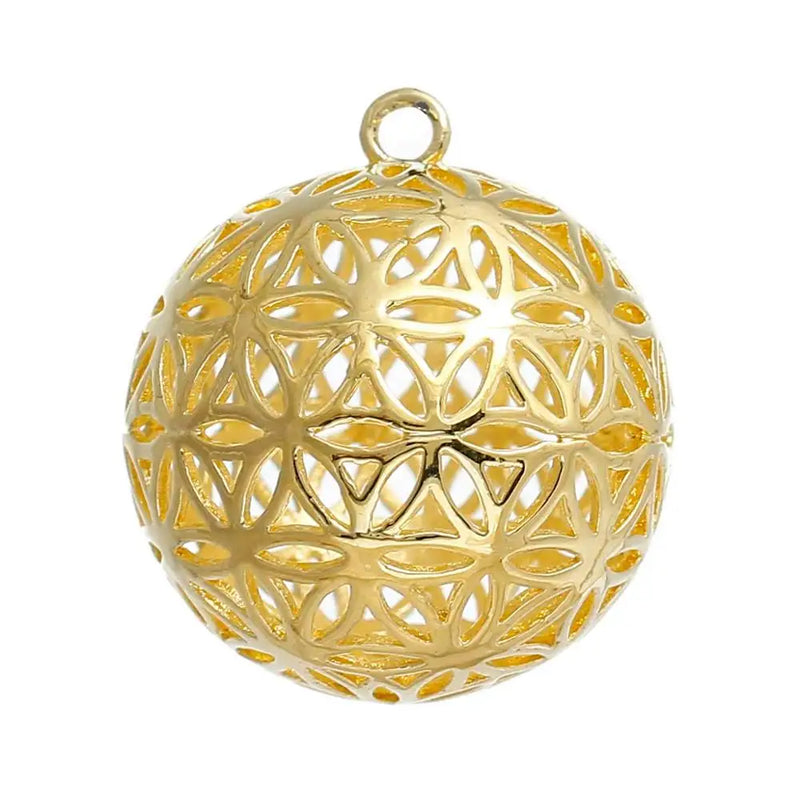 Copper Flower Of Life Pendant for DIY Jewelry, 1Piece