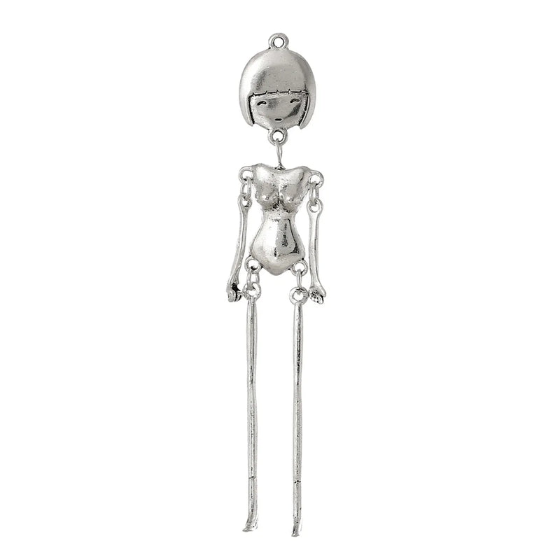 Toy Doll Making Necklace Pendants Human Silver Metal Charms Jewelry