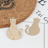 Copper Filigree Silver Cat Charms 29mm x 17mm, 10 PCs