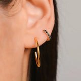 Hoop Earrings Circle Ring Rhinestone 10mm Dia, 1 Pair