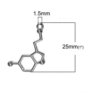 Metal Molecule Chemistry Serotonin Silver Pendants