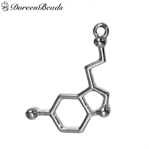 Metal Molecule Chemistry Serotonin Silver Pendants
