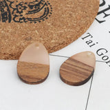 Wooden Series Pendant Wood Effect Resin Charms Drop Red Jewelry DIY 5 PCs