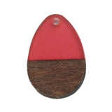 Wooden Series Pendant Wood Effect Resin Charms Drop Red Jewelry DIY 5 PCs