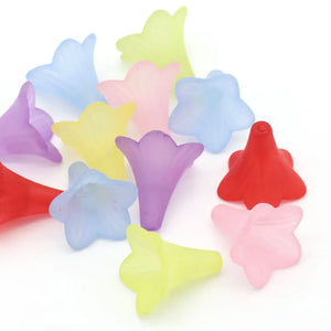 Acrylic Bubblegum Beads Lucite Lily Flower Spacer DIY Earring