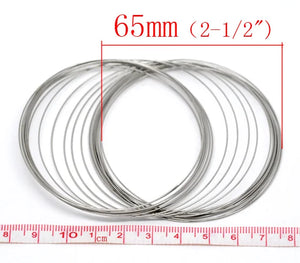 Silver Beading Wire for Bracelet DIY Jewelry 65-70mm Dia.