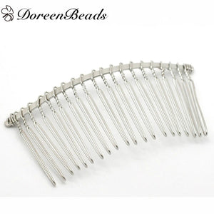 Iron Based Alloy Hair Clips Silver Women DIY Hair Jewelry 10 PCs