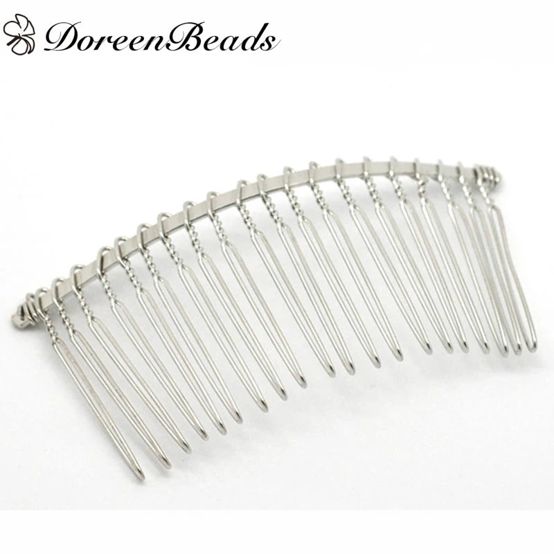 Iron Based Alloy Hair Clips Silver Women DIY Hair Jewelry 10 PCs