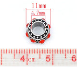 Silver Rhinestone Spacer Beads for European Charm Bracelets, 50PCs
