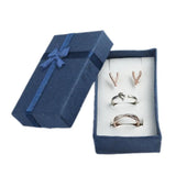 Paper Jewelry Gift Boxes Rectangle Bowknot Pattern Ring Box Earrings Box