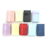 Paper Jewelry Gift Boxes Rectangle Bowknot Pattern Ring Box Earrings Box