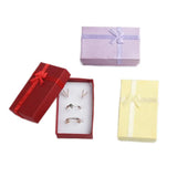 Paper Jewelry Gift Boxes Rectangle Bowknot Pattern Ring Box Earrings Box