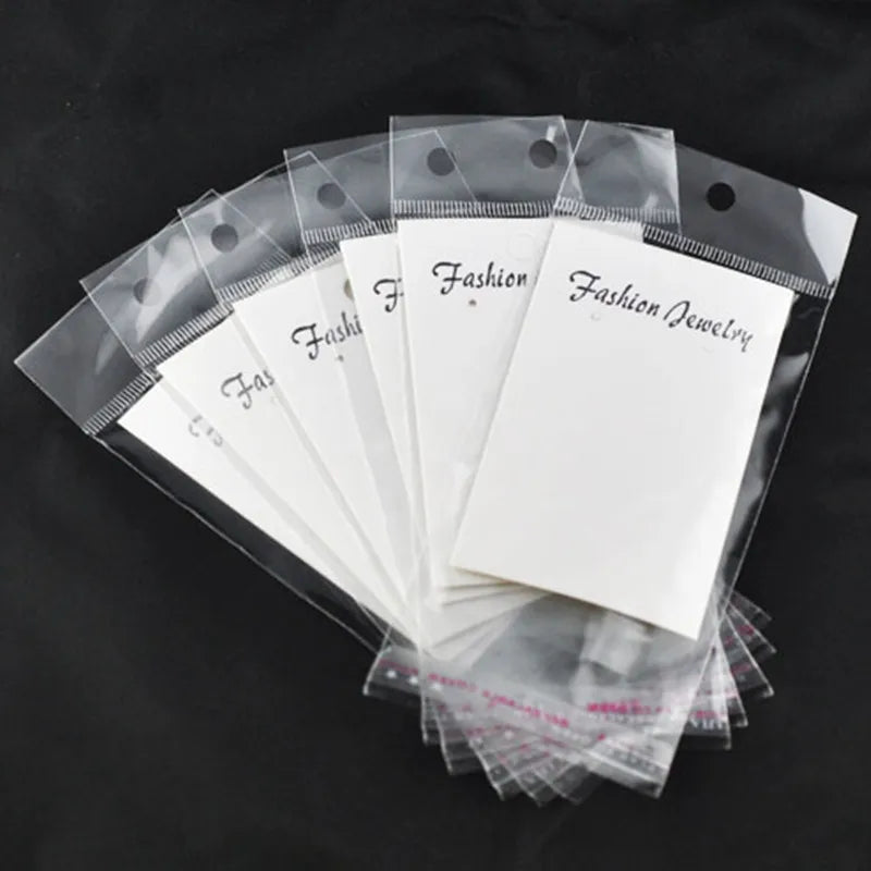 100 Sets Earring Display Cards with Self-Seal Bags