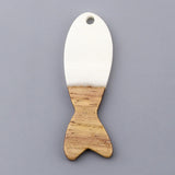 Resin Wood Effect Fish Pendants Charms DIY Earrings Necklace Jewelry