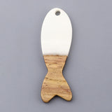 Resin Wood Effect Fish Pendants Charms DIY Earrings Necklace Jewelry
