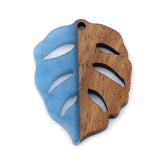 Resin & Wood Effect Pendants Leaf Natural Multicolor Charms
